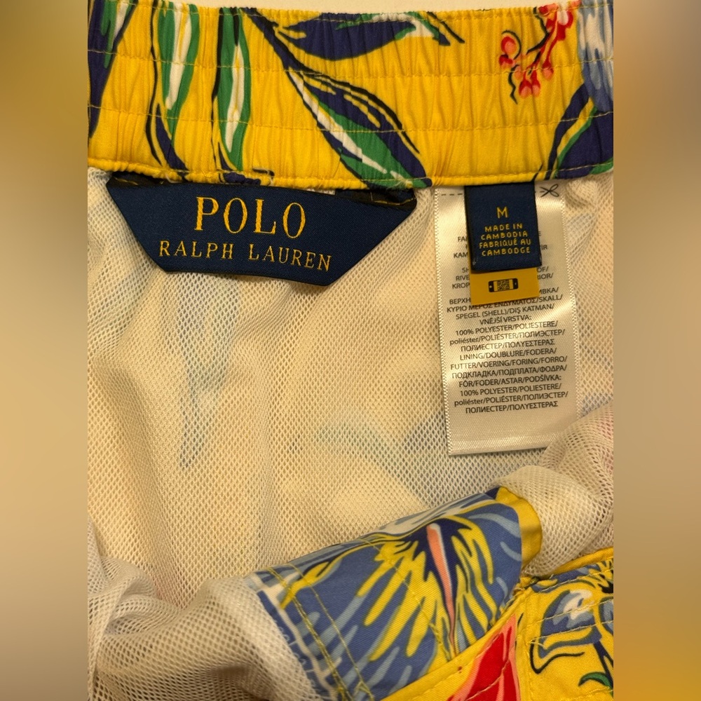 Polo Ralph Lauren Swim Shorts Mens Size Medium Lined Swimwear Trunks Beach Surf - Picture 6 of 11